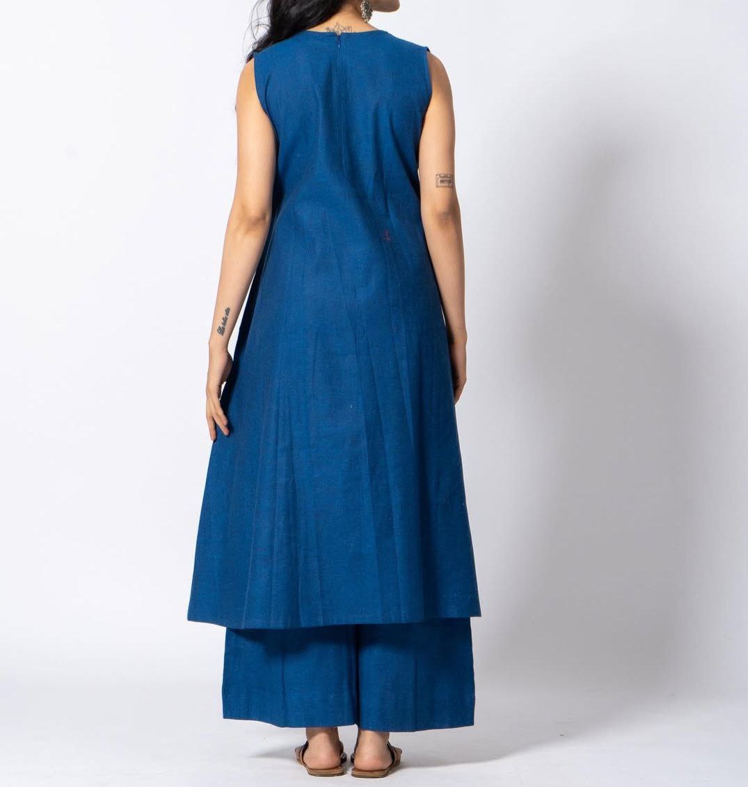 Women's Cotton Kurta pant sets - Blue